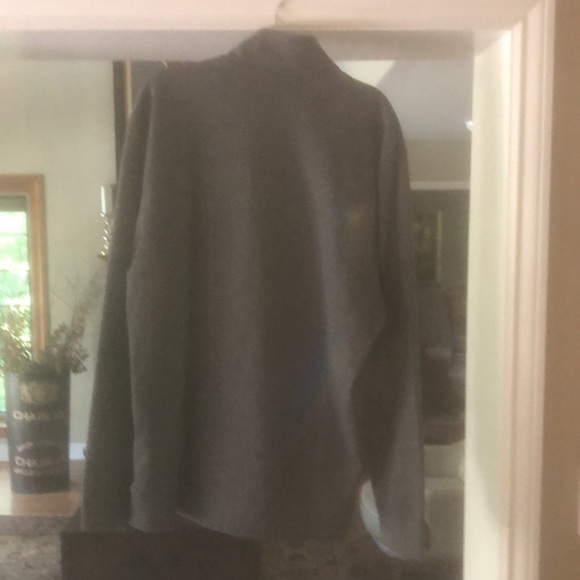 Three quarter zip, light weight Mens Solid Zip Mock Saltwater - charcoal Heather - Picture 3 of 3